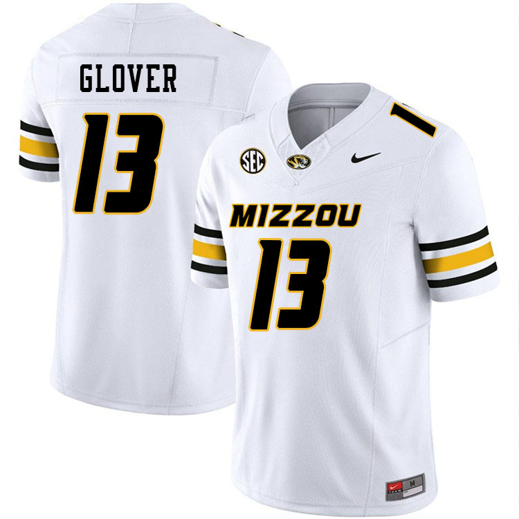 Men #13 Aidan Glover Missouri Tigers College Football Jerseys Stitched-White